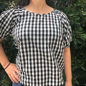 Joie gingham cotton-poplin top